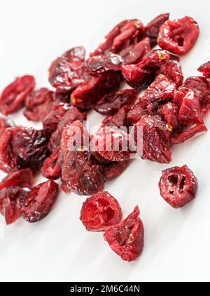 Dried cranberries isolated on white background Stock Photo