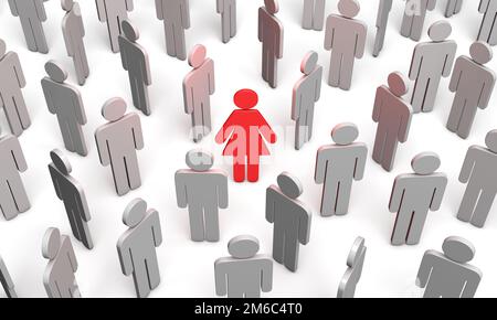 Difficult choice (symbolic figures of people). 3D rendering  illustration Stock Photo