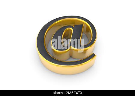 E-mail greygold symbol. 3D render illustration. Isolated over white. Stock Photo