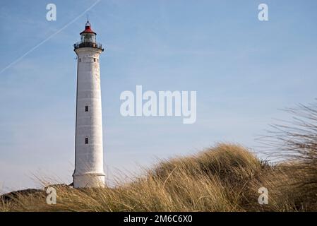 Danish lighthouse at the west coast fyr Stock Photo -