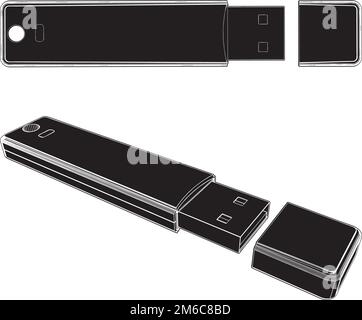 USB Vector. Illustration On White Background. A vector illustration Of A USB. Stock Vector