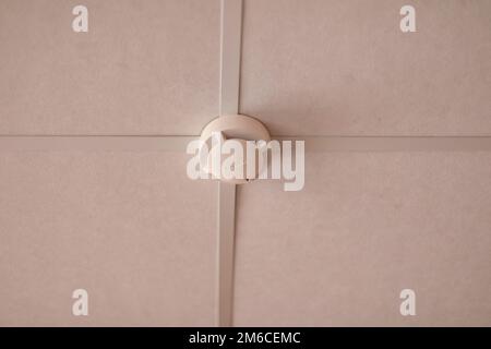 Fire protection system on ceiling. Smoke detector. Stock Photo
