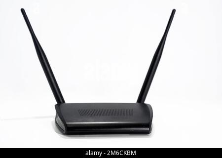Black internet router. Stock Photo