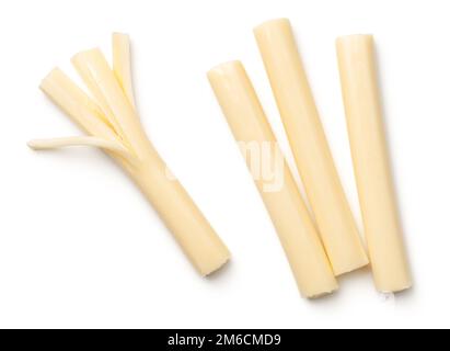 String Cheese Isolated on White Background Stock Photo