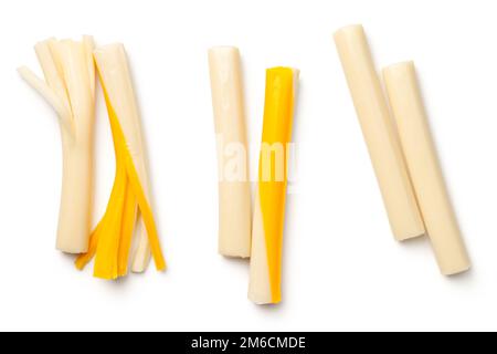 String Cheese Isolated on White Background Stock Photo