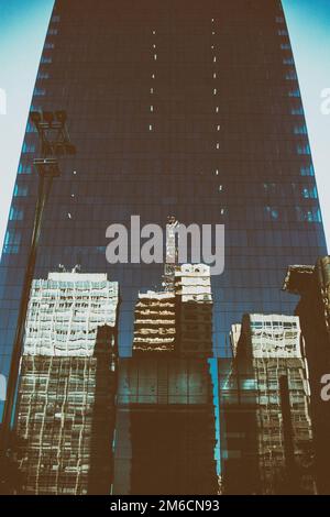 Low angle view of a modern office building facade Stock Photo