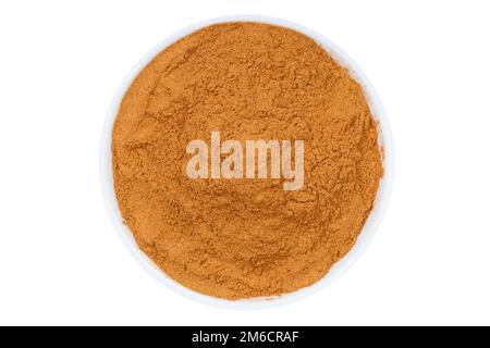 Cinnamon spice powder isolated from above cutout Stock Photo
