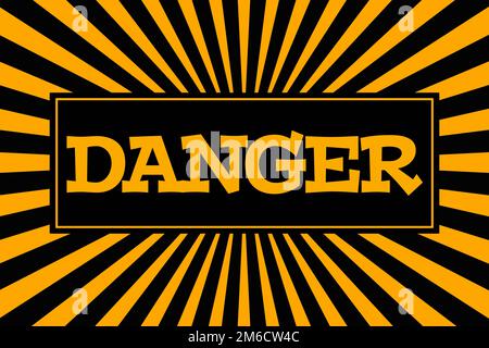 Inscription Danger in cartoon style Stock Photo