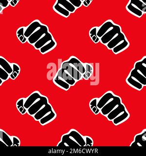 Seamless Texture Pattern MMA logo fist presswall. Vector, EPS. Stock Photo