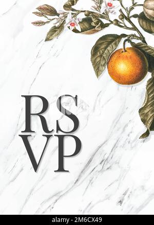 Tropical RSVP on a marble texture vector Stock Vector