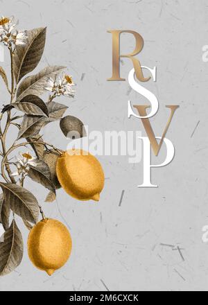Tropical RSVP on a gray background vector Stock Vector