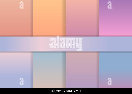 Pastel gradient background vector set Stock Vector