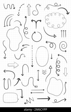 Arrow and speech bubble doodle vector collection Stock Vector