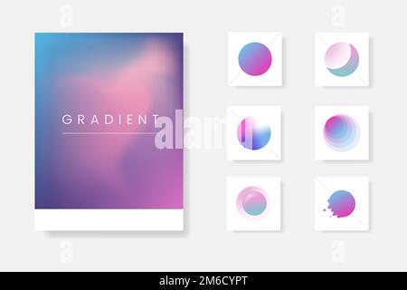 Abstract purple background template vector set Stock Vector