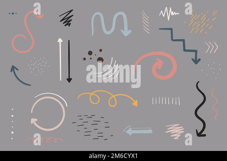 Pastel arrow doodle vector collection Stock Vector