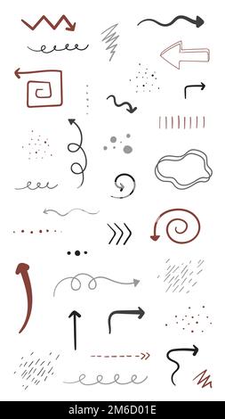 Arrow and speech bubble doodle vector collection Stock Vector