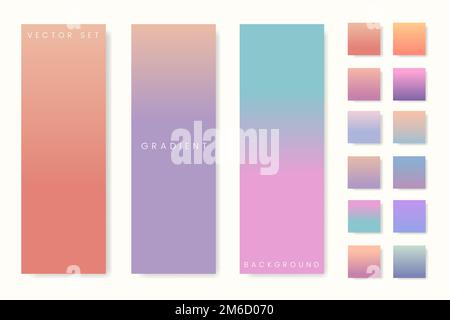 Pastel gradient background vector set Stock Vector