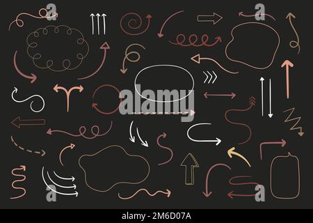 Arrow and speech bubble doodle vector collection Stock Vector