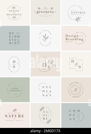 Floral brand and logo designs vector collection Stock Vector
