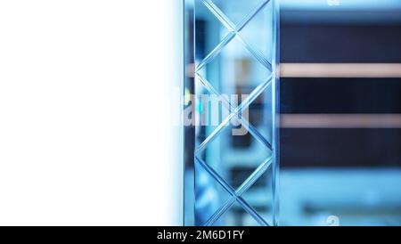 Glass, mirror reflection shapes and shadows. Close-up details. Stock Photo