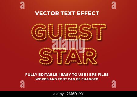 shiny guest star vector text effect Stock Vector