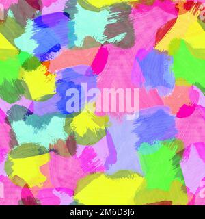 Seamless pattern of multi-colored paint strokes. Stock Photo