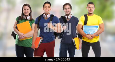 Group of students study education town young people Stock Photo