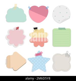 Colorful blank reminder notes vector set Stock Vector