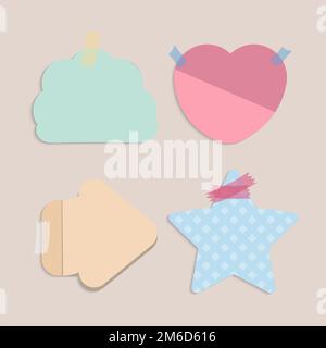 Colorful blank reminder notes vector set Stock Vector