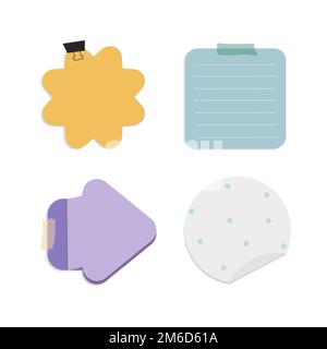 Colorful reminder notes vector set Stock Vector