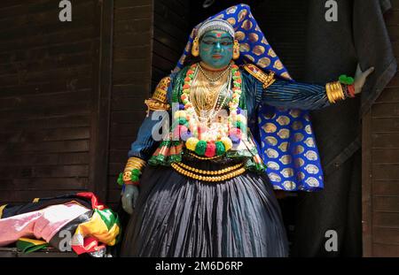 Kathakali dancer. Kathakali dance show at the Boris Garden Sofia in Bulgaria. Stock Photo