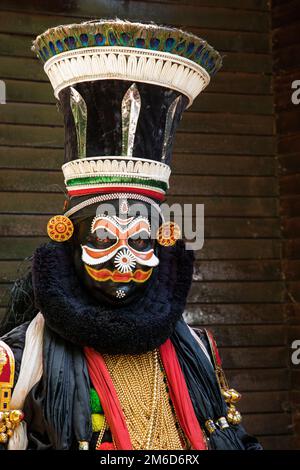 Kathakali dancer. Kathakali dance show at the Boris Garden Sofia in Bulgaria. Stock Photo