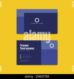 Monotone business card template mockup vector Stock Vector