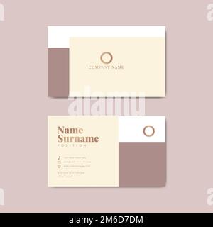 Monotone business card template mockup vector Stock Vector