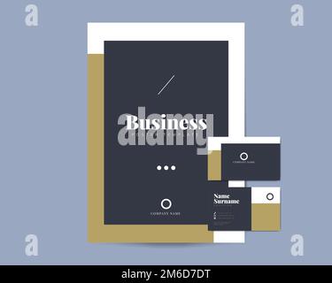 Corporate flyer and name card template vectors Stock Vector