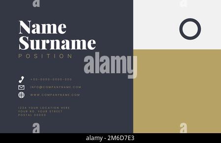 Monotone business card template mockup vector Stock Vector