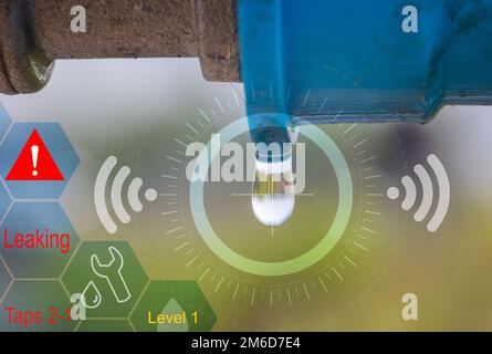 Water leak sensor alert , smart water sensor can automatically shut off