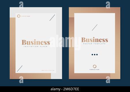 Business invitation flyer template vector set Stock Vector