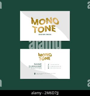 Monotone business card template mockup vector Stock Vector