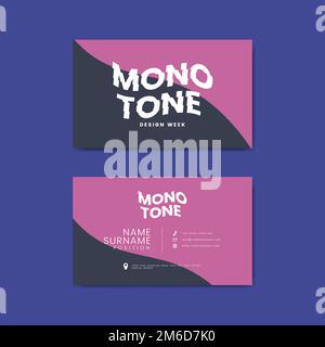 Monotone business card template mockup vector Stock Vector