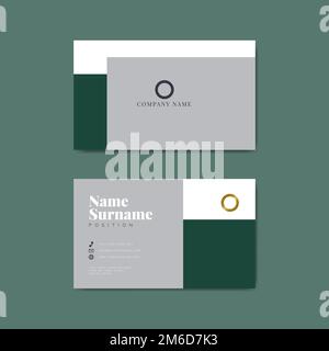 Monotone business card template mockup vector Stock Vector