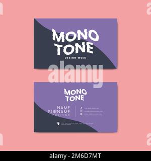 Monotone business card template mockup vector Stock Vector