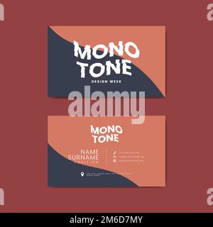 Monotone business card template mockup vector Stock Vector