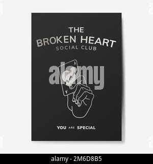 The broken heart social club logo vector Stock Vector