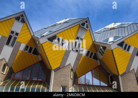 ROTTERDAM, NETHERLANDS - 8 November, 2018 : Cube houses.  A set of innovative houses designed by arc Stock Photo