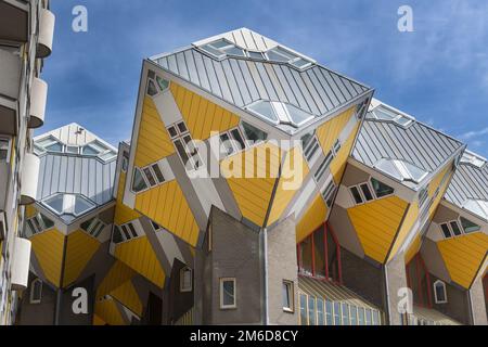 ROTTERDAM, NETHERLANDS - 8 November, 2018 : Cube houses.  A set of innovative houses designed by arc Stock Photo