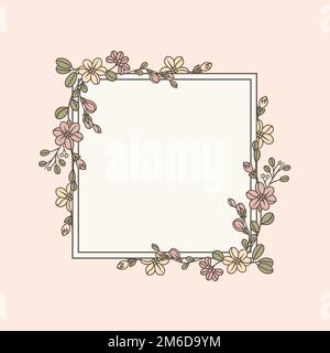Frame decorated with flowers vector Stock Vector