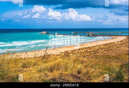 Abruzzo beaches of Punta Penna , Spiaggia dei Libertini and Punta Aderci natural reserve in Vasto - Chieti province - Italy Stock Photo