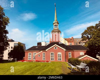 Wooden Bakke church in Trondheim, Norwegen Stock Photo