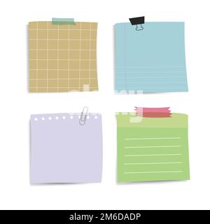 Colorful reminder paper notes vector set Stock Vector